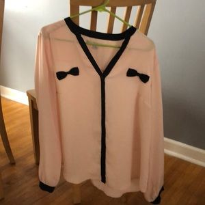 Long sleeve pink blouse